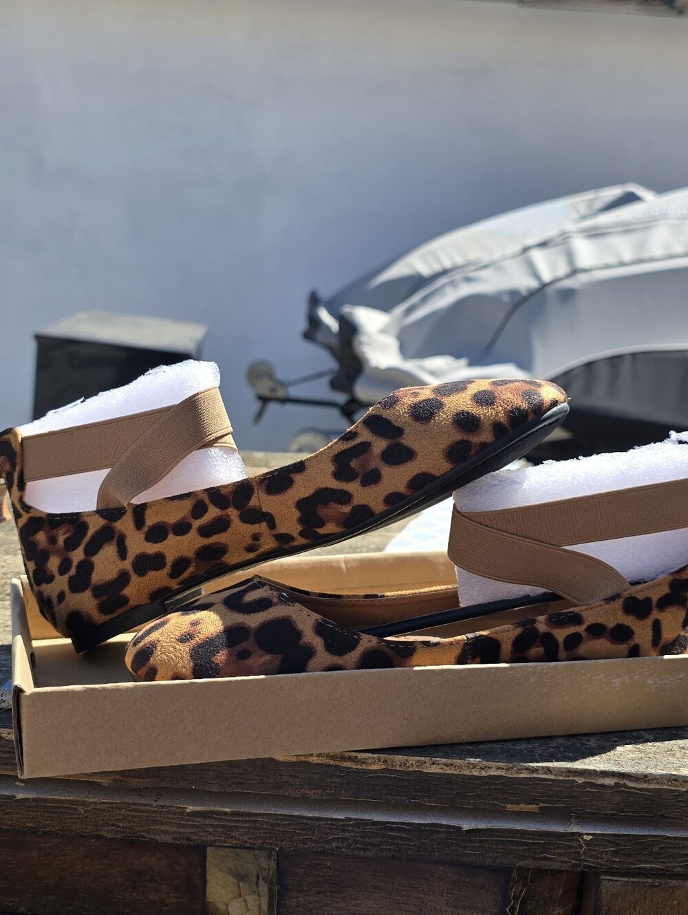 Bella Marie Leopard-Print Ballet Flats in Tan and Black - Picture 2 of 4